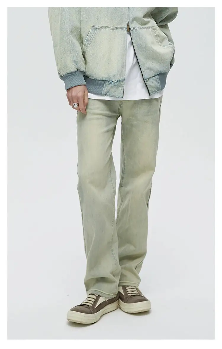 Straight-Leg Light-Wash Jeans