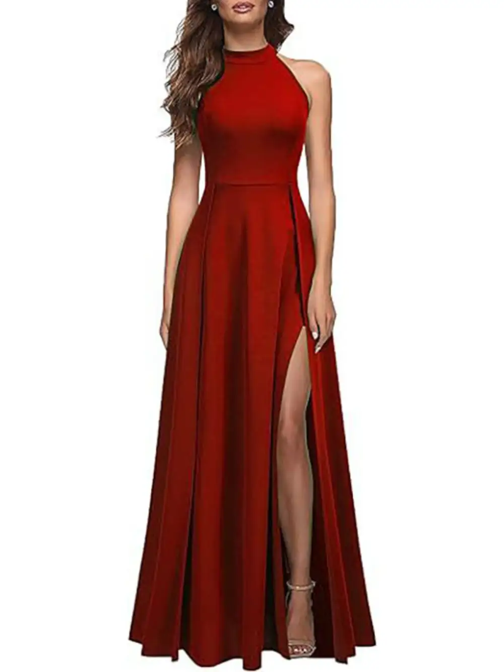 Slit Sleeveless Maxi Dress