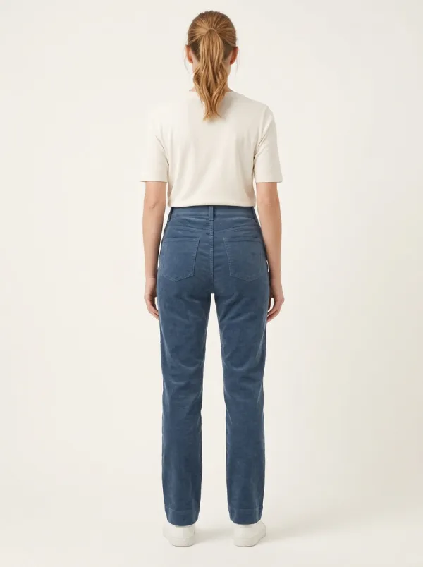 Women's Patterned-Pocket Dual-Button Corduroy Straight-Leg Pants