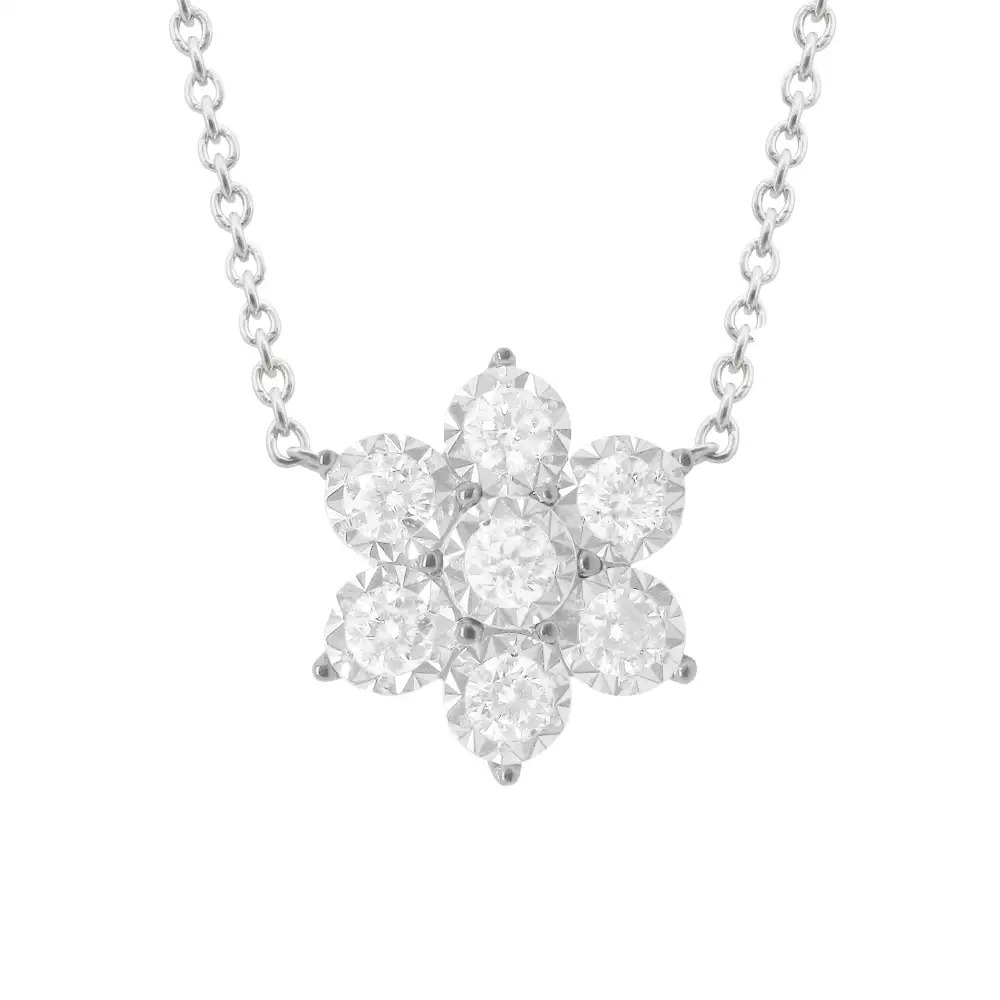Refined Statement Floral Diamond Necklace