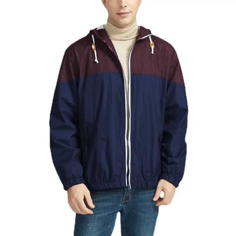 Relaxed Contrast-Panel Casual Outerwear Jacket
