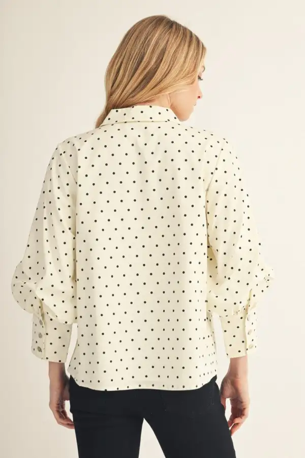 Bishop Sleeves Polka Dot Top