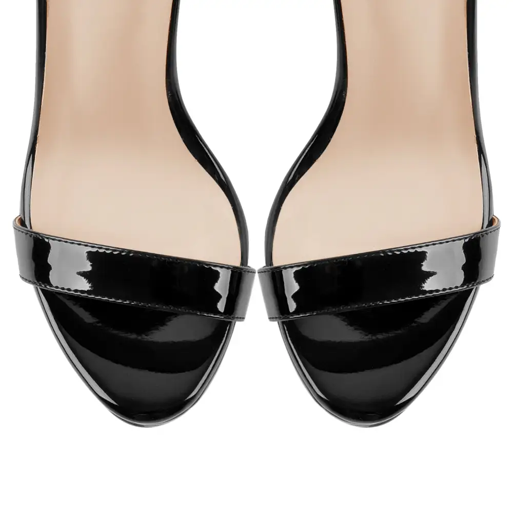 Round Toe Ankle Strap Platform Stiletto Sandals