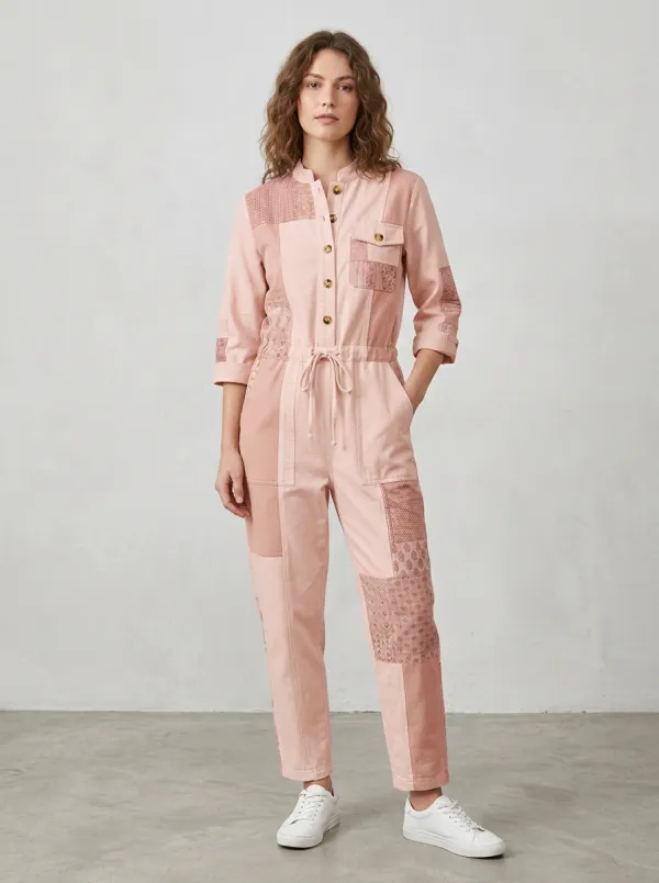 Women's Casual Sage Green Patchwork Graphic Jumpsuit