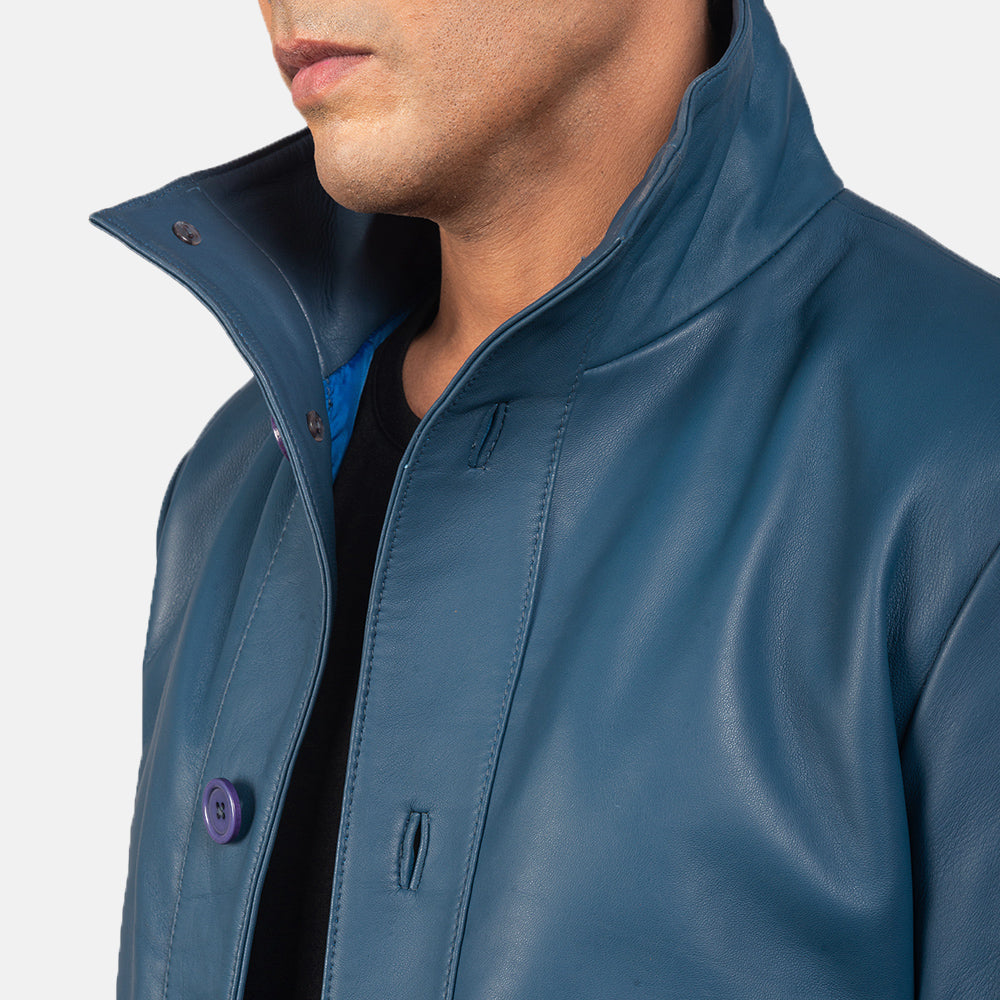 Men's Classic Casual Bomber Leather Jacket