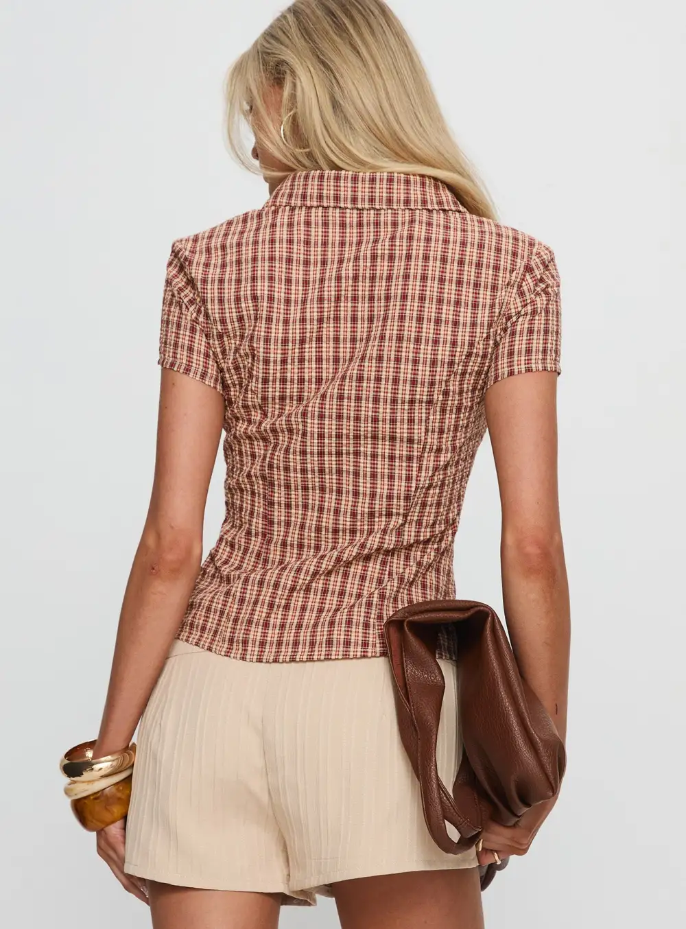 Polished Casual Button Up Collared Blouse