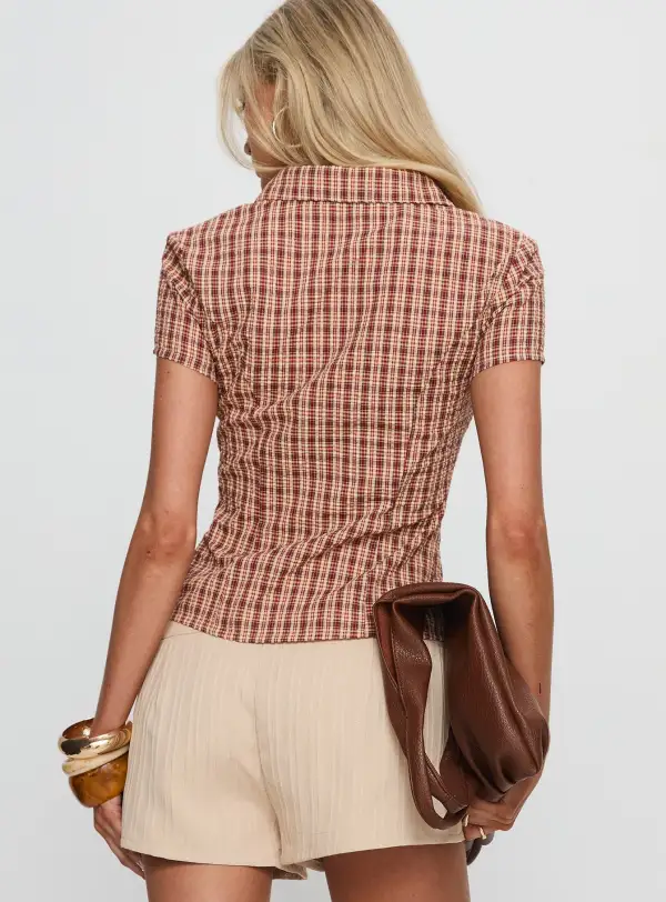 Polished Casual Button Up Collared Blouse