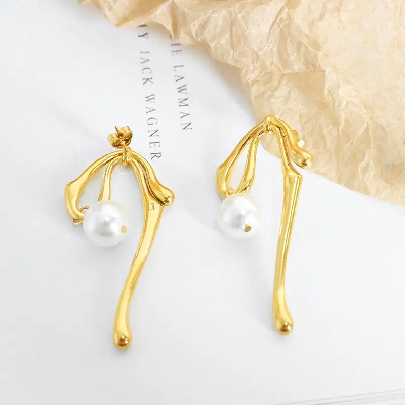 Beaded Drop Pendant Earrings