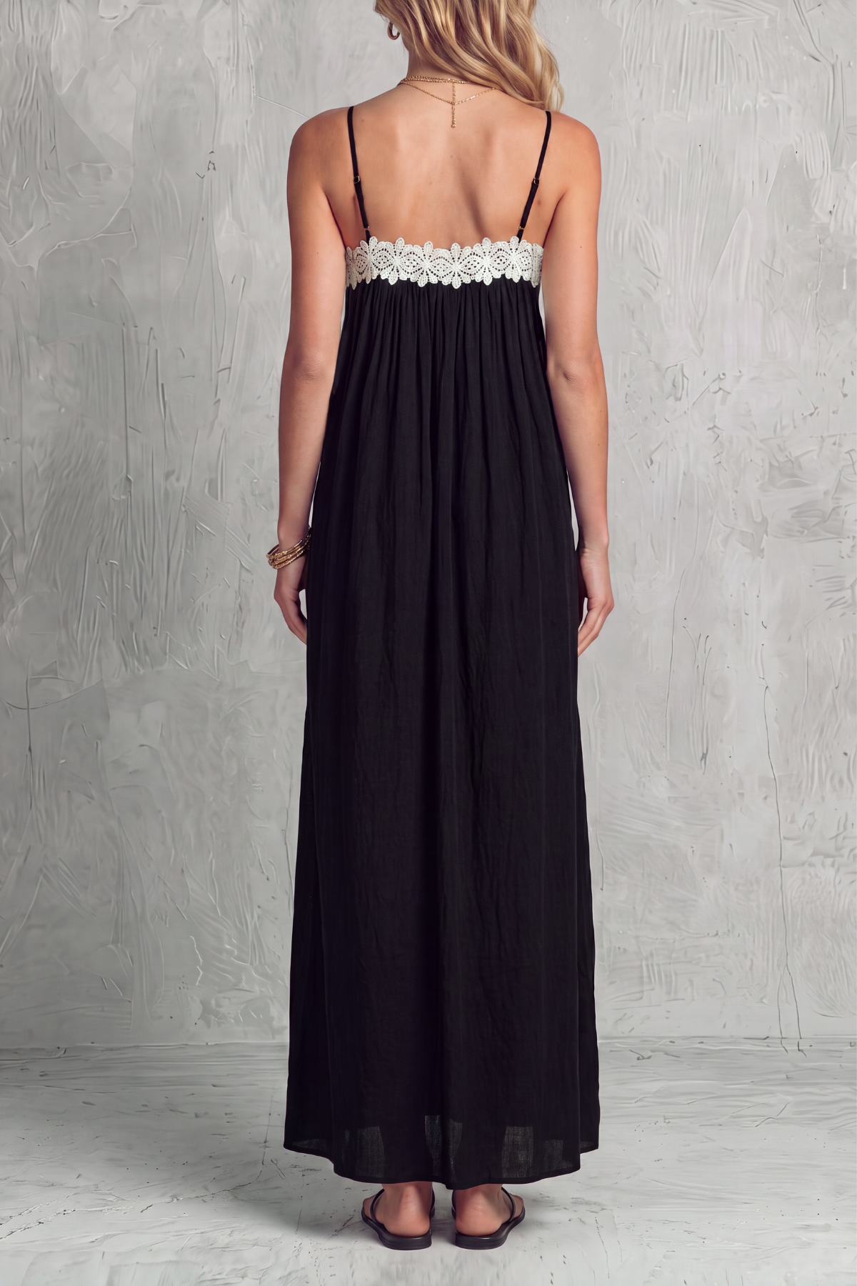 Refined Spaghetti Strap Lace Maxi Dress