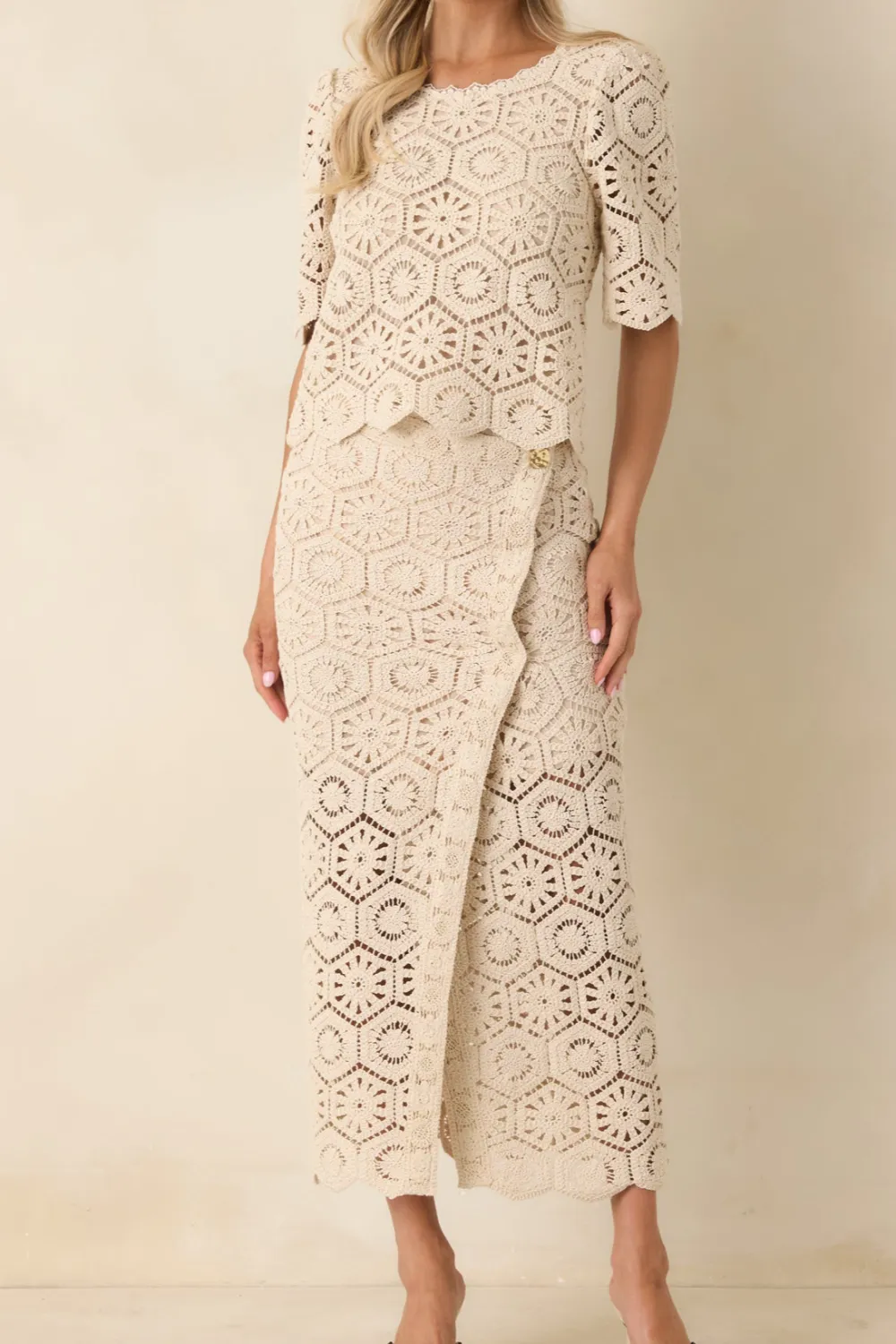 Natural Raquel Lace Skirt