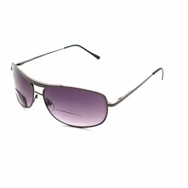 Rectangular Bifocal Smoke-Lens Reading Sunglasses