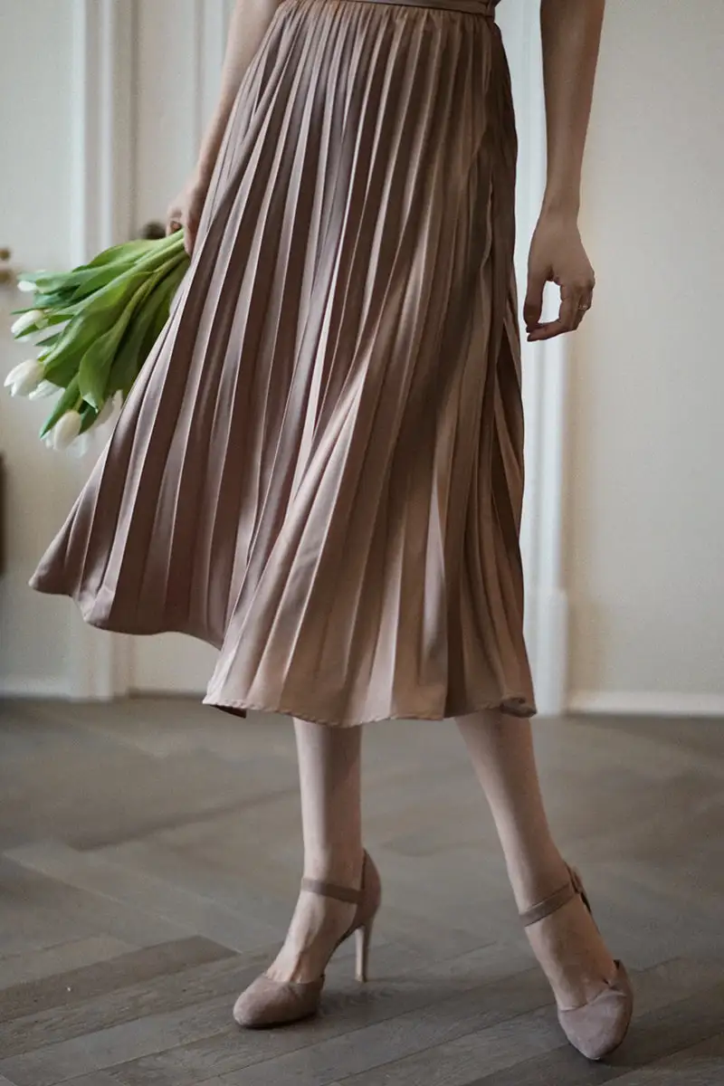 Relaxed Boutique Everyday Casual Pleated Skirt