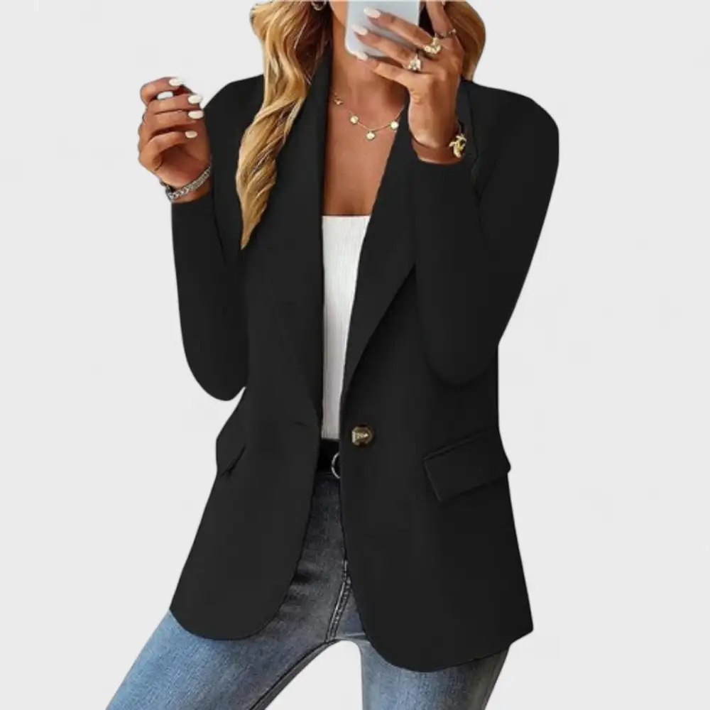 Single Button Button Front Tailored Blazer