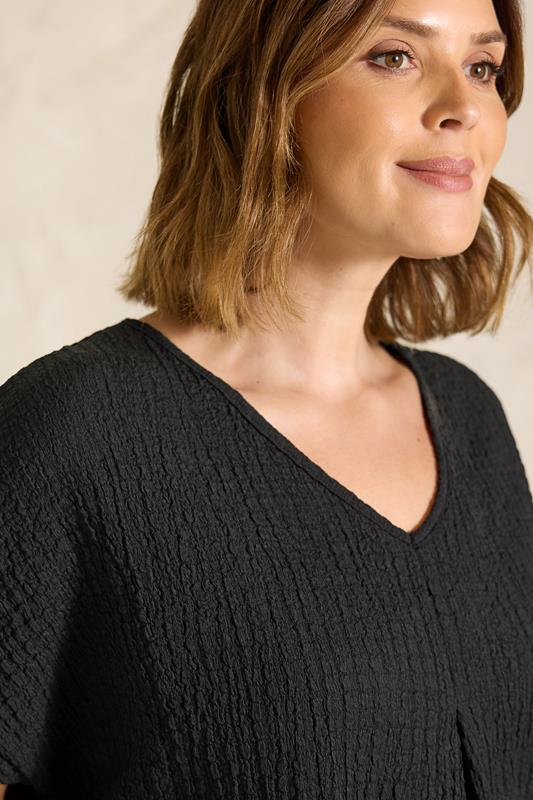 Black Pleat Front Swing Top detail 3