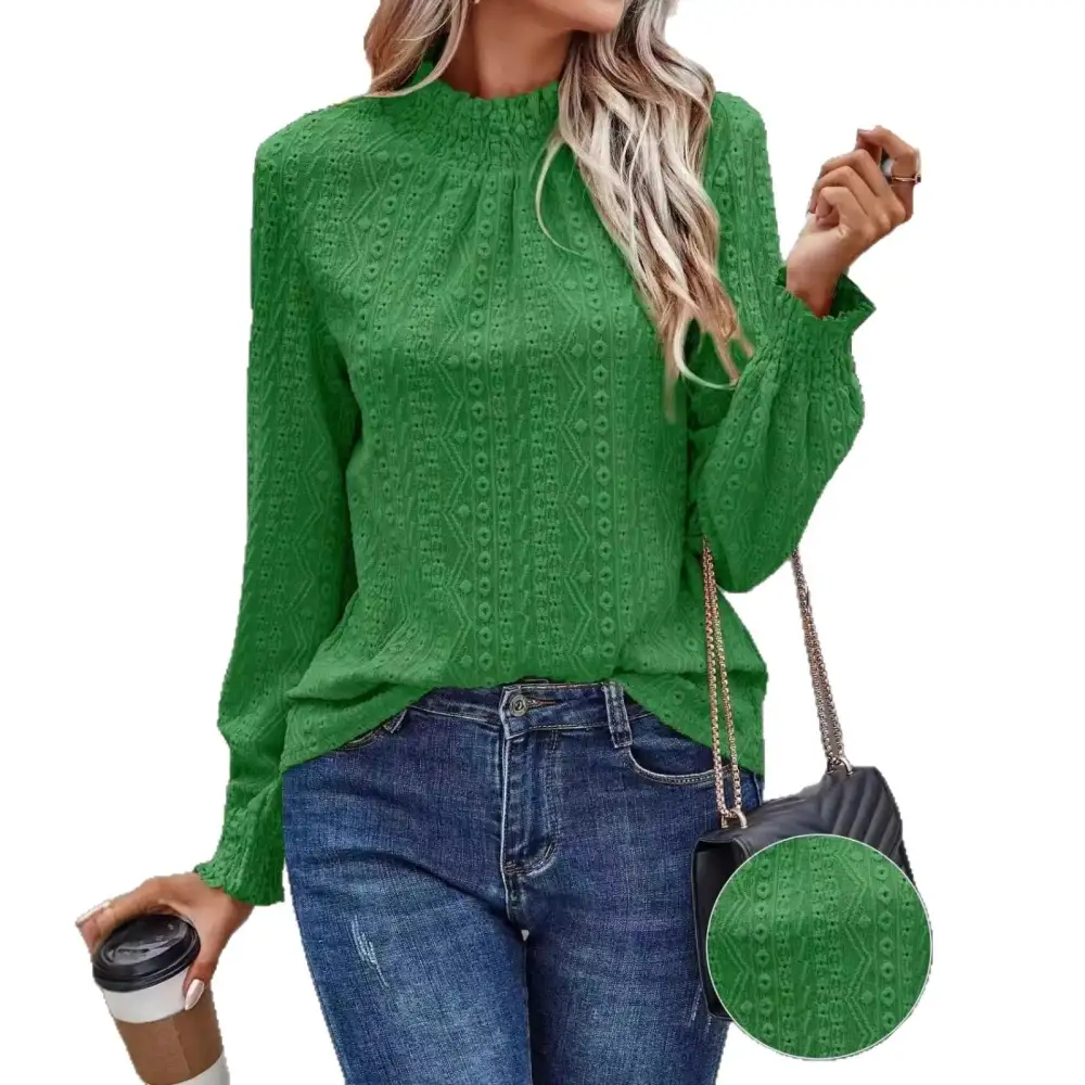 Fluid Lace Smocked Blouse