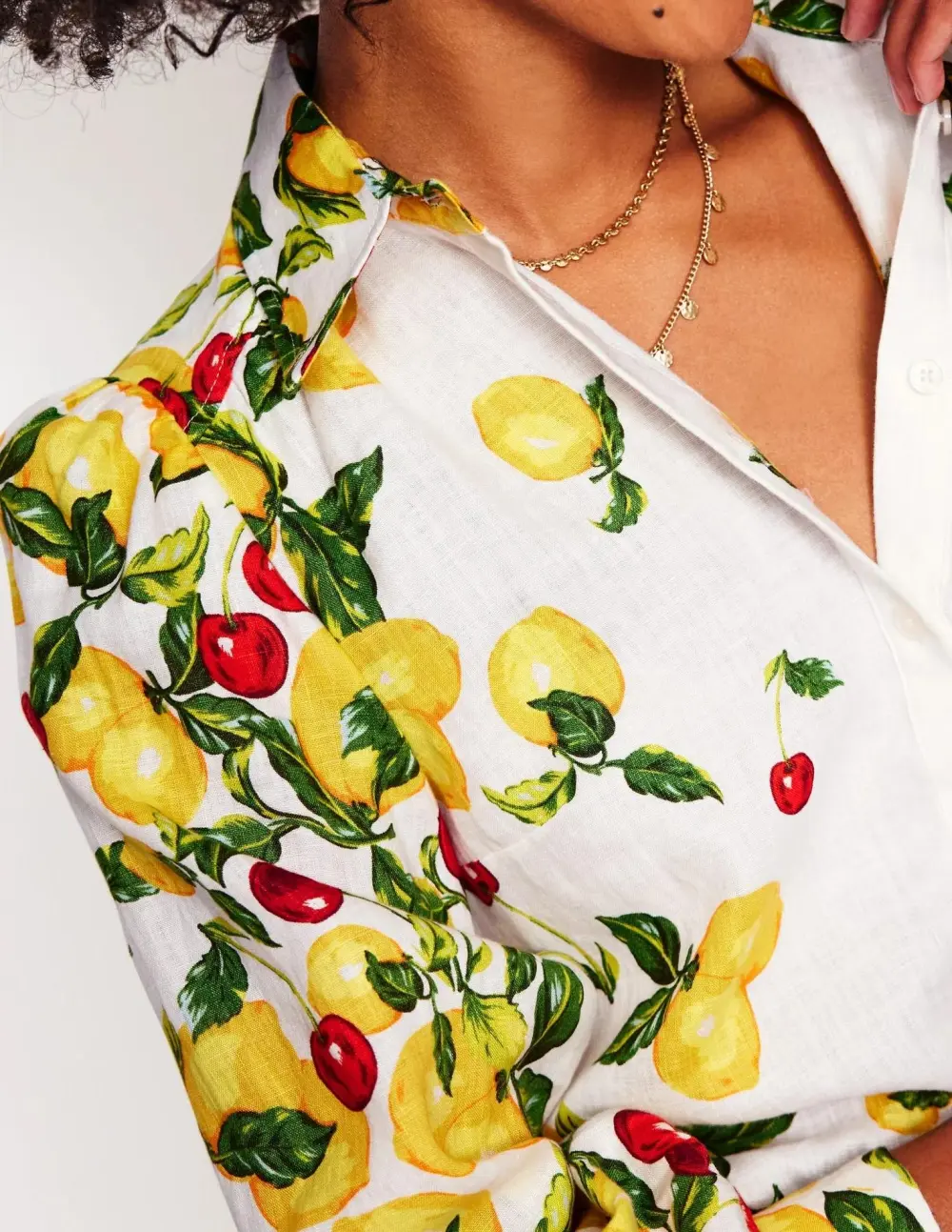 Placement Print Linen Shirt