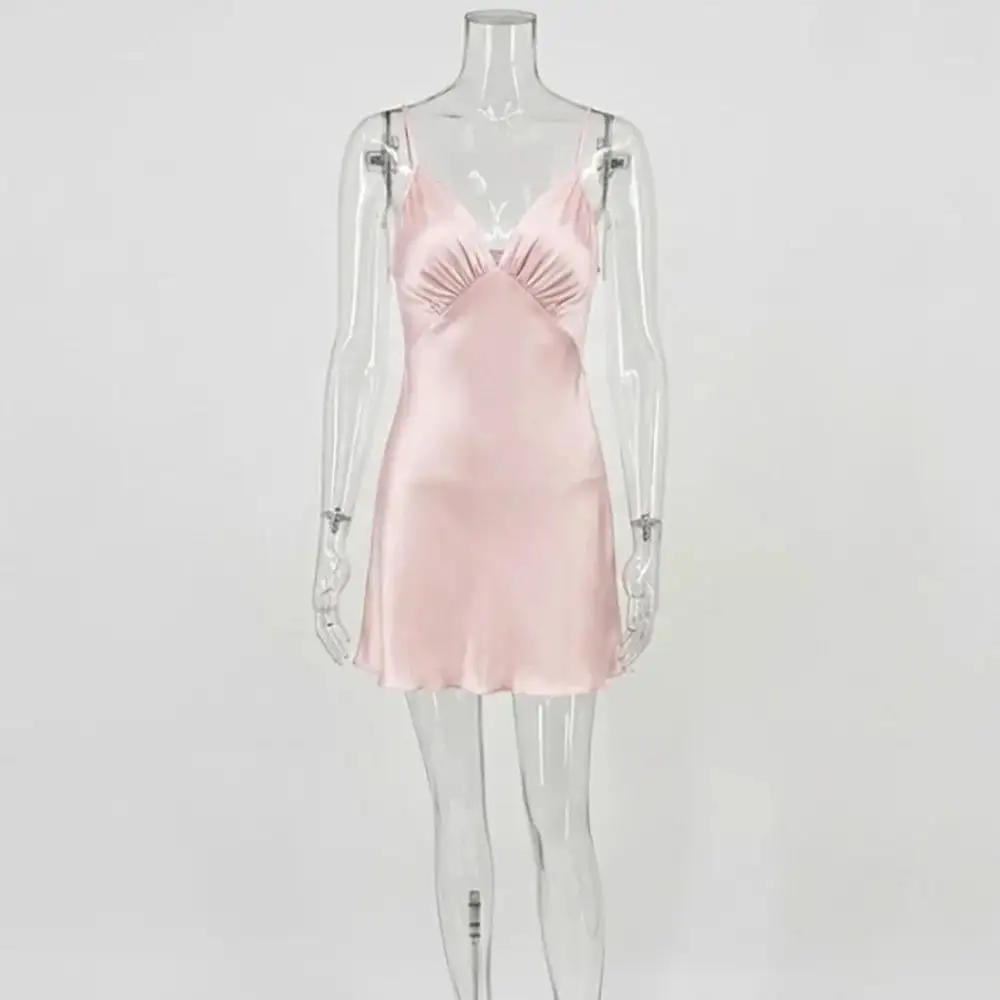 Satin Spaghetti Strap Jacquard Print Slip Mini Dress