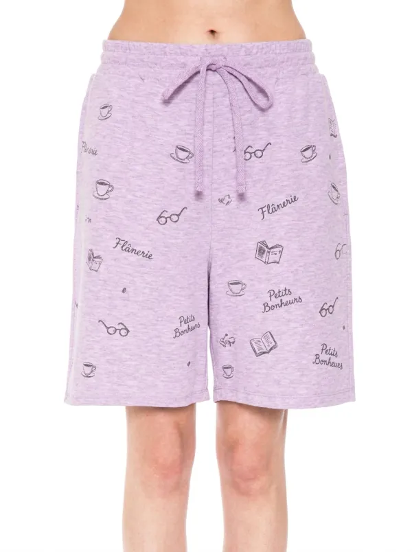 Women's Book Coffee Lover Flanerie Printed Shorts
