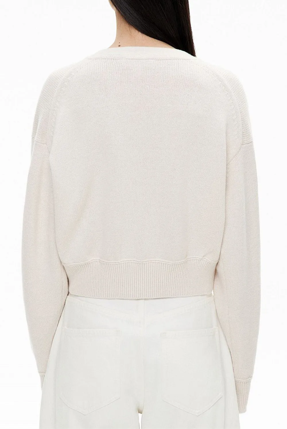 Simple V-Neck Button-Up Knitted Sweater