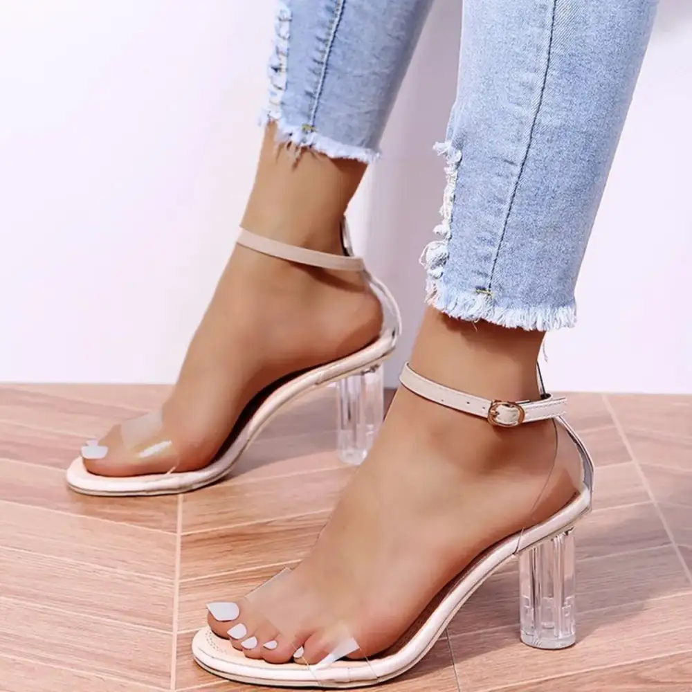 Ankle-Strap Block-Heel Heeled Sandals