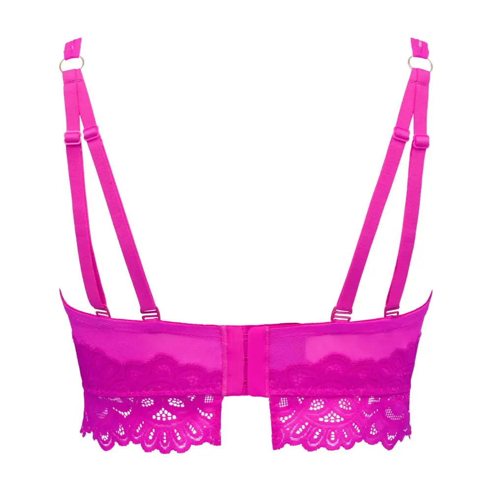 Women's Full Coverage Underwire Multiway Adjustable Straps Lace Triangle Sheer Detail Bra