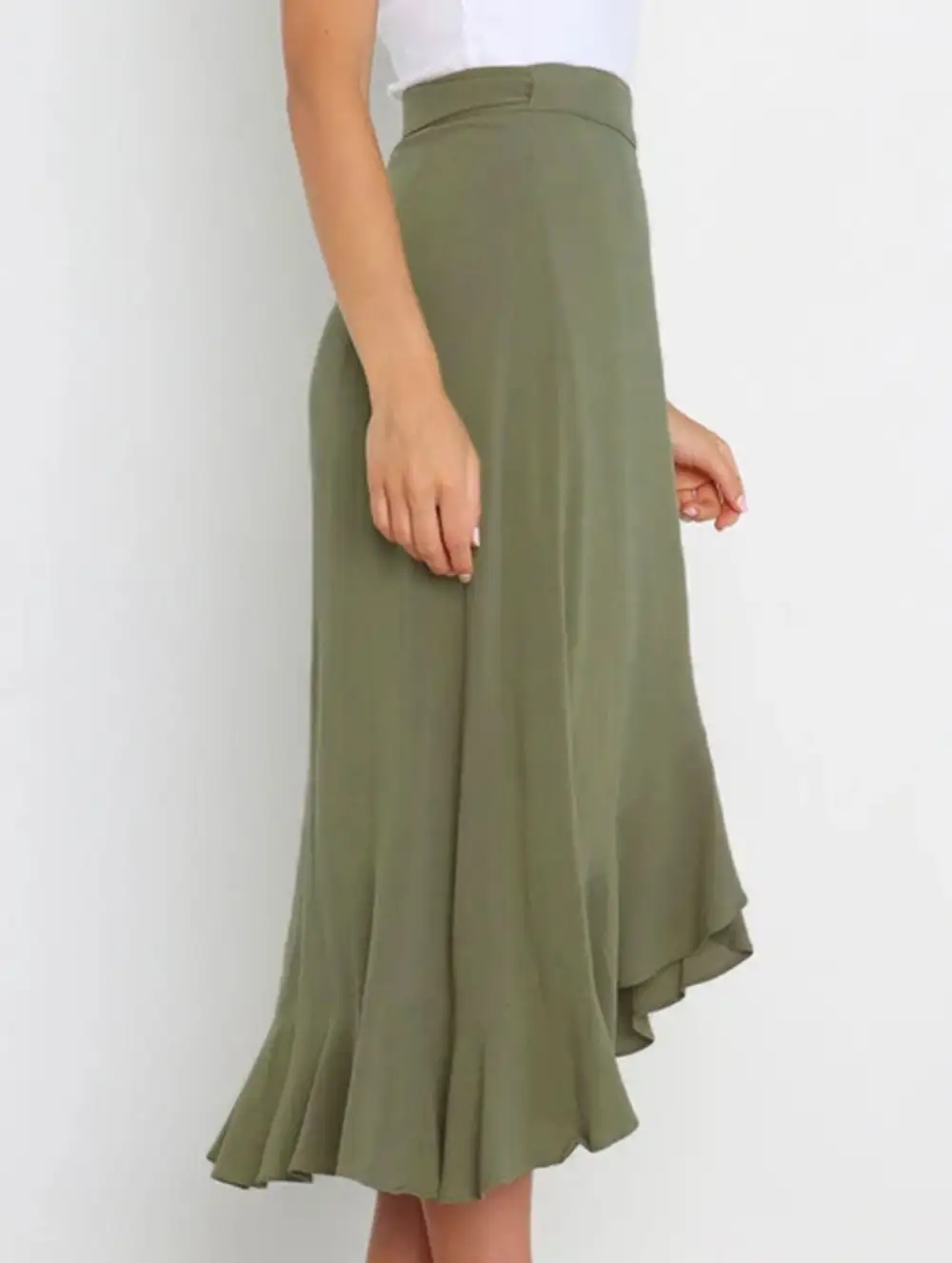 Tie Waist Irregular Skirt