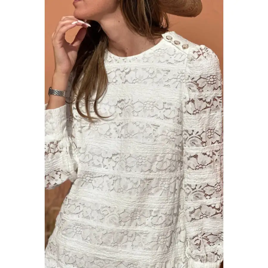 Lace Long Sleeve Mini Dress