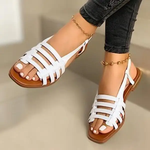 Woven Upper Flat Sandals