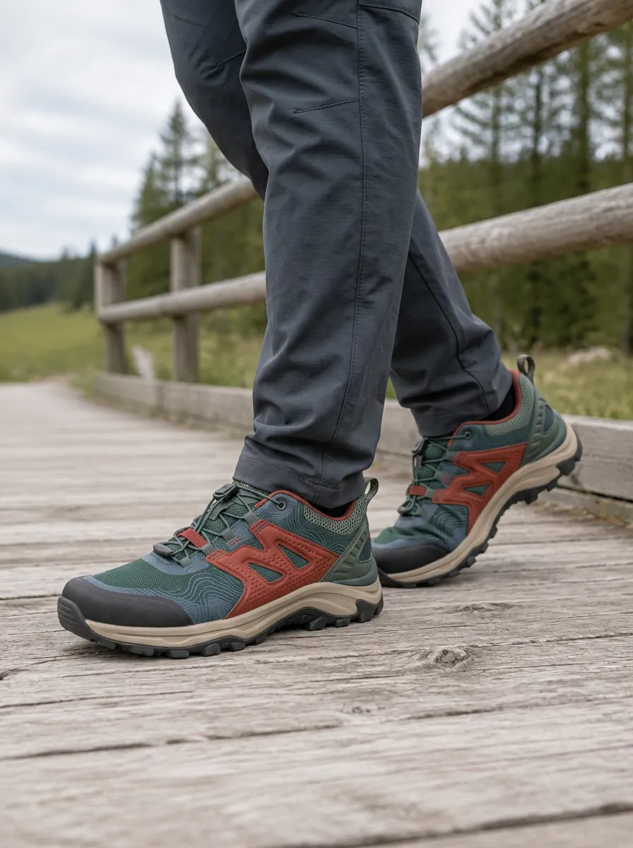 Men's Terrain Hiking Topographic Map Printed Trail Shoes