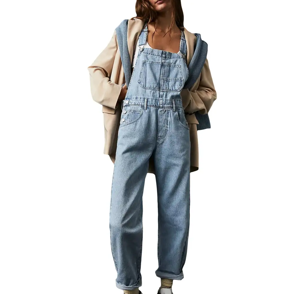 Denim Elegance Slim-Fit Jean-Skirt Adjustable Jumpsuit