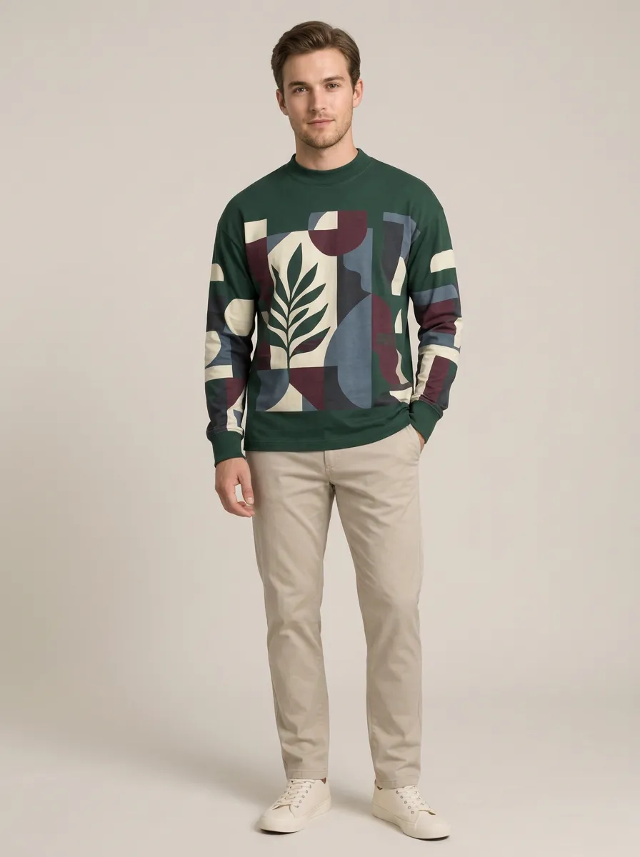 Men's Long Sleeve Classic Style Layered Look Shirt
