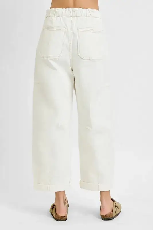 Classic High Waist Wide Leg Pocketed Denim Jeans