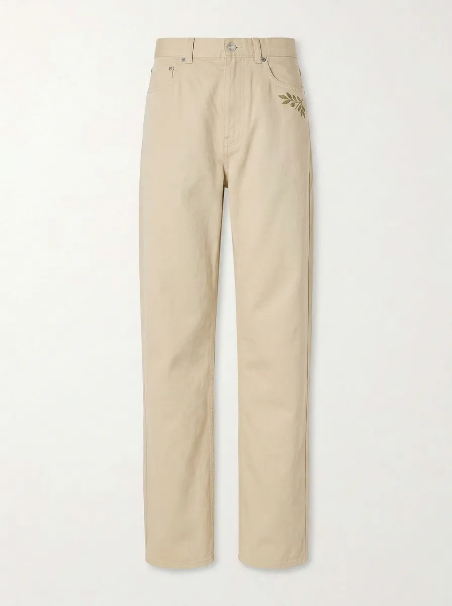 Women's Nature Lover Olive Leaf Printed Mid-Rise Straight Leg Pants