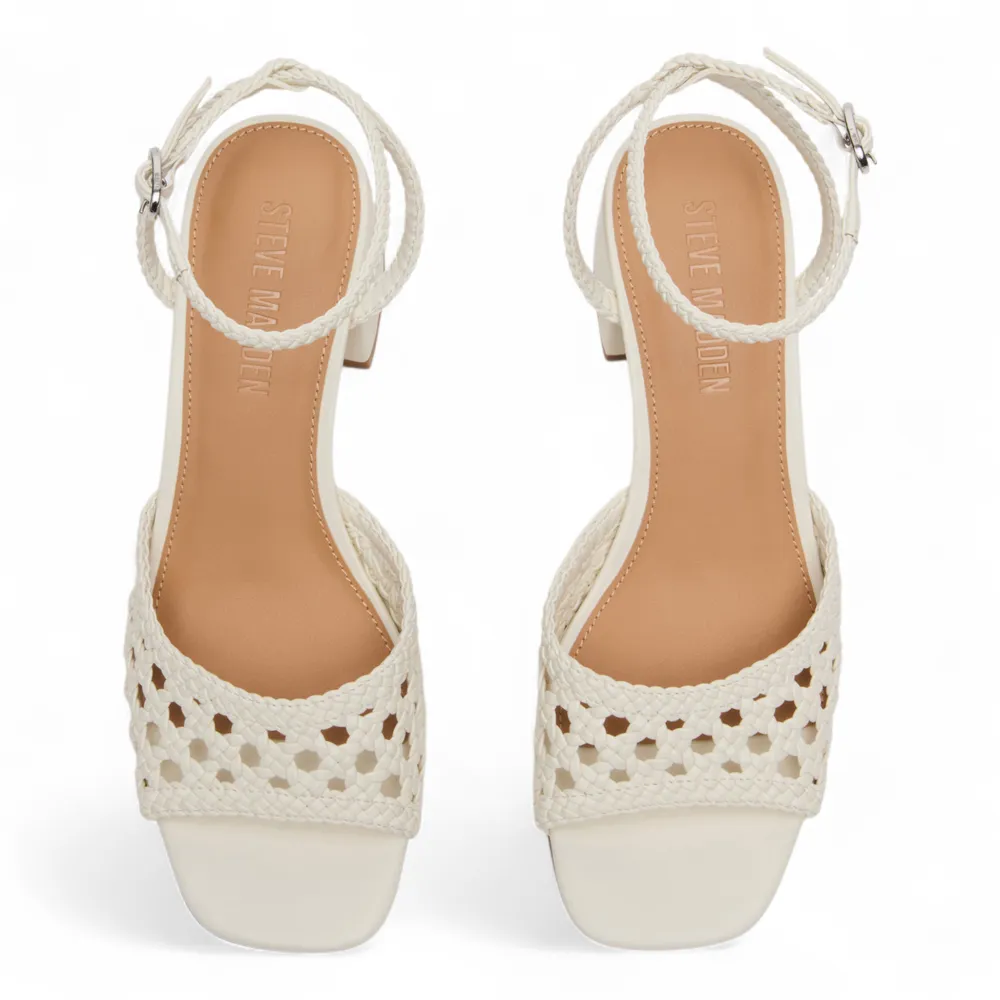 Jessie Woven Ankle Strap Block Heel Sandal