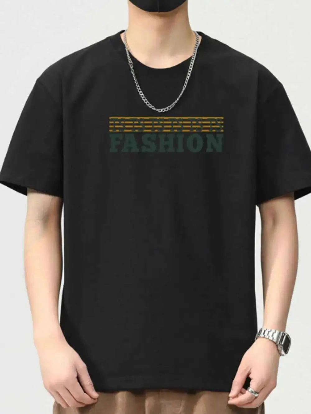 Modern Letter Round Neck Short Sleeve T-Shirt