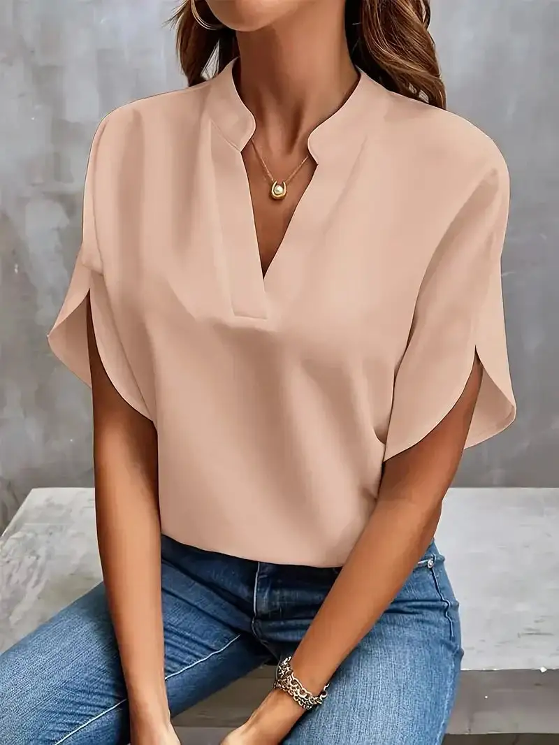 Polished Casual V-Neck Blouse