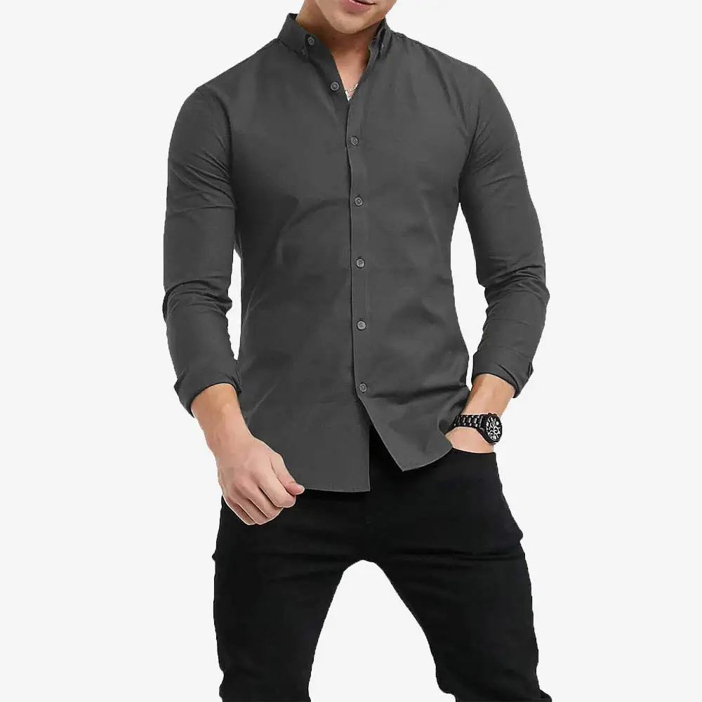 Refined Button Down Long Sleeve Slim Fit Dress Shirt