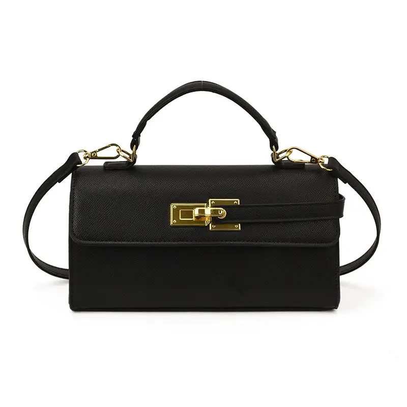 Minimal Compact Faux Leather Square Crossbody Bag