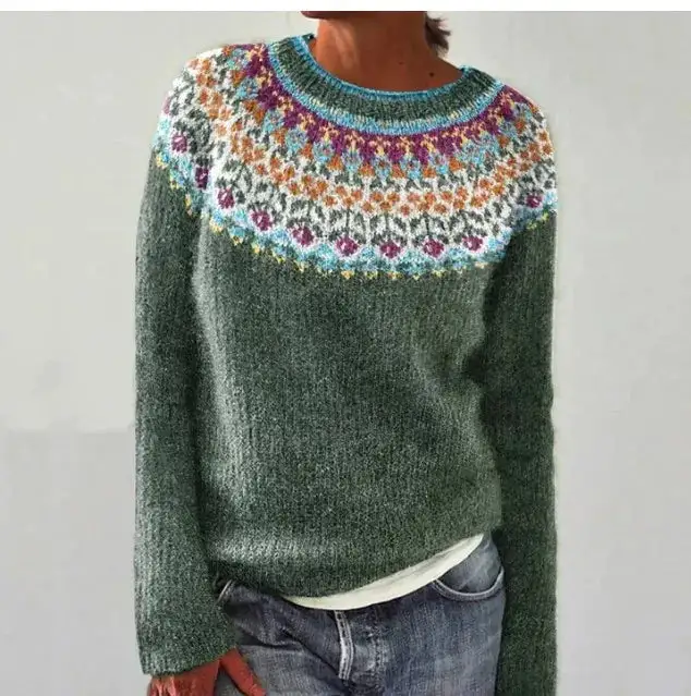 Knitted Warm Patterned Sweater