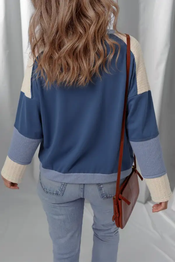 Women's Colorblock Knit Long Sleeve Top