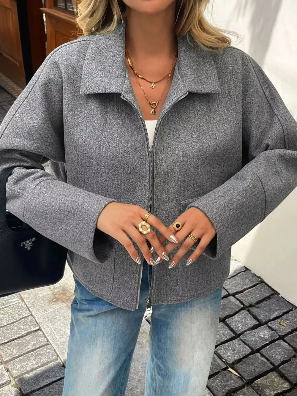 Refined Zip-Up Collared Pocketed Jacket