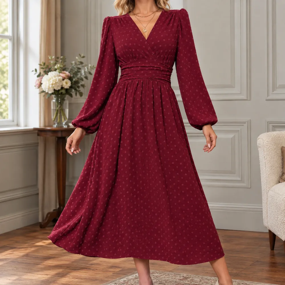 Ruched A-Line Casual Dress