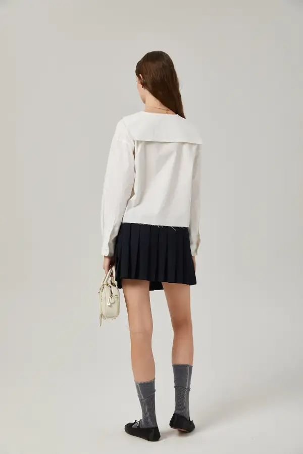 Pleated A Line Skirt