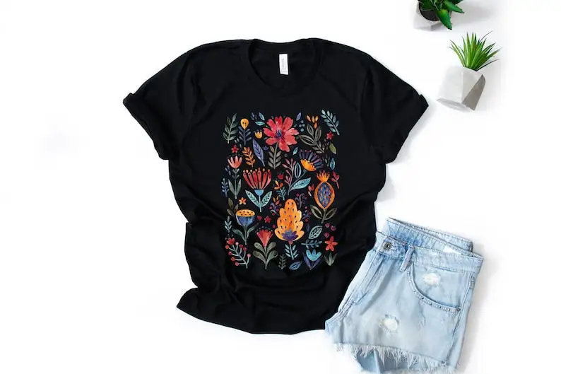 Vintage Style Wildflower T-Shirt