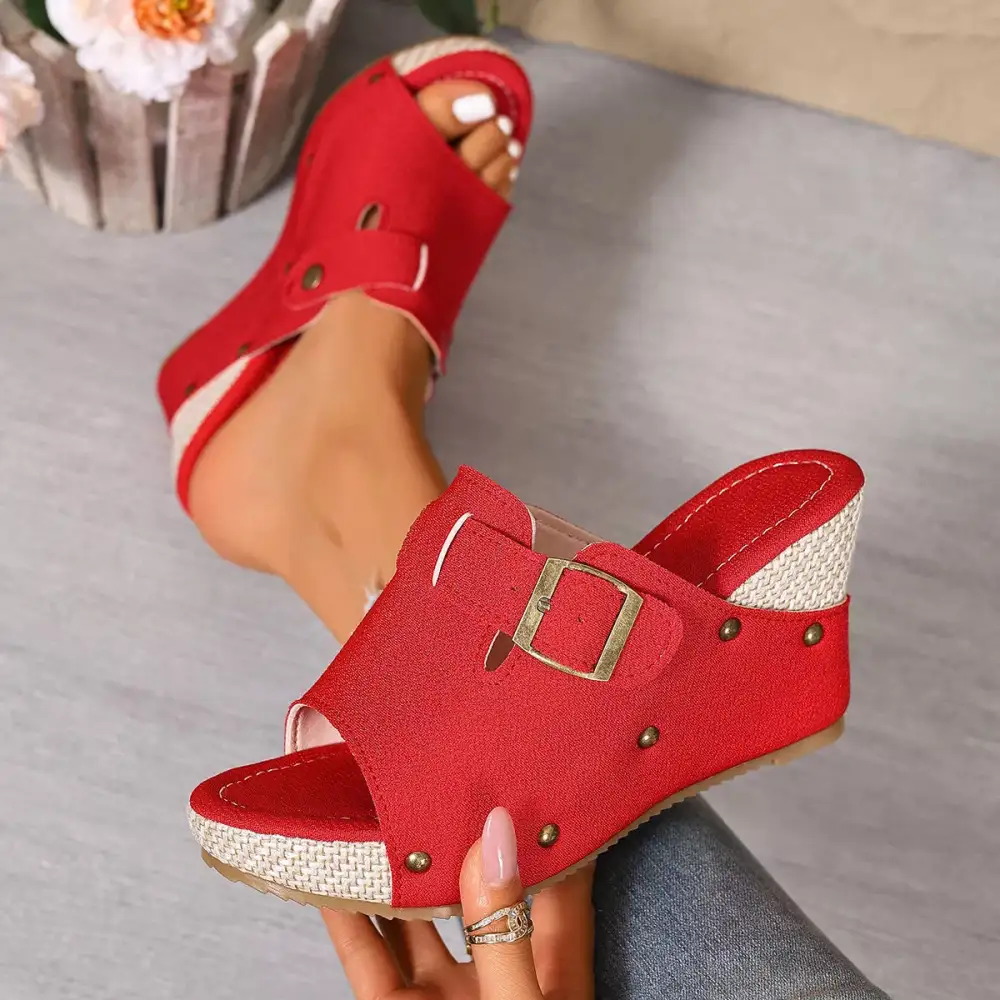 Graceful Fresh Open Toe Wedge Sandals