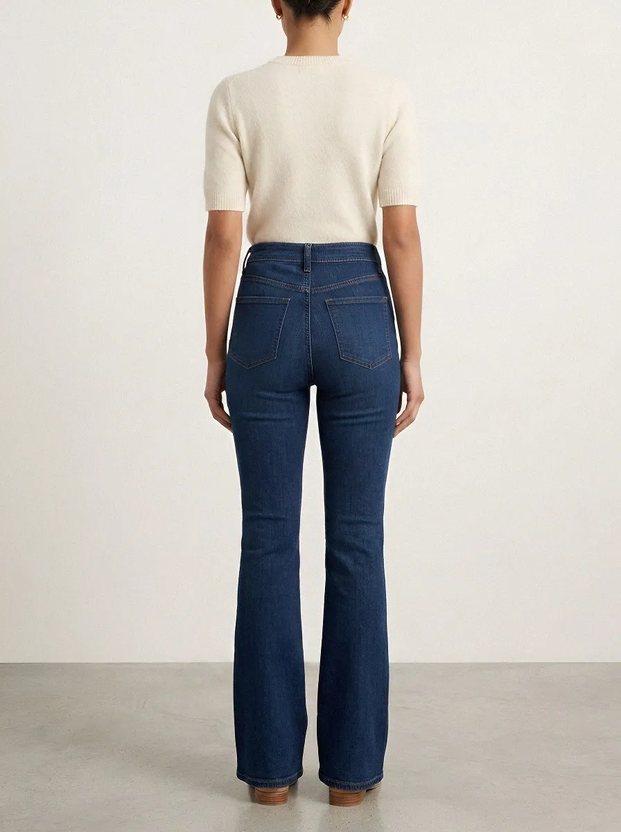 Casual High-Waist Stretch Women's High-Waist Stretch Flare Jeans