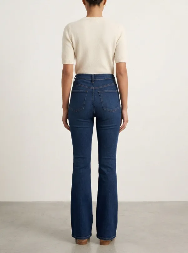 Casual High-Waist Stretch Women's High-Waist Stretch Flare Jeans