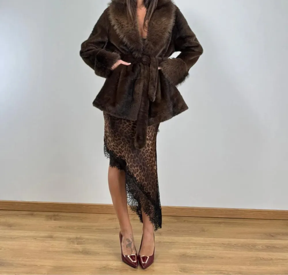 Faux Fur Trim Coat
