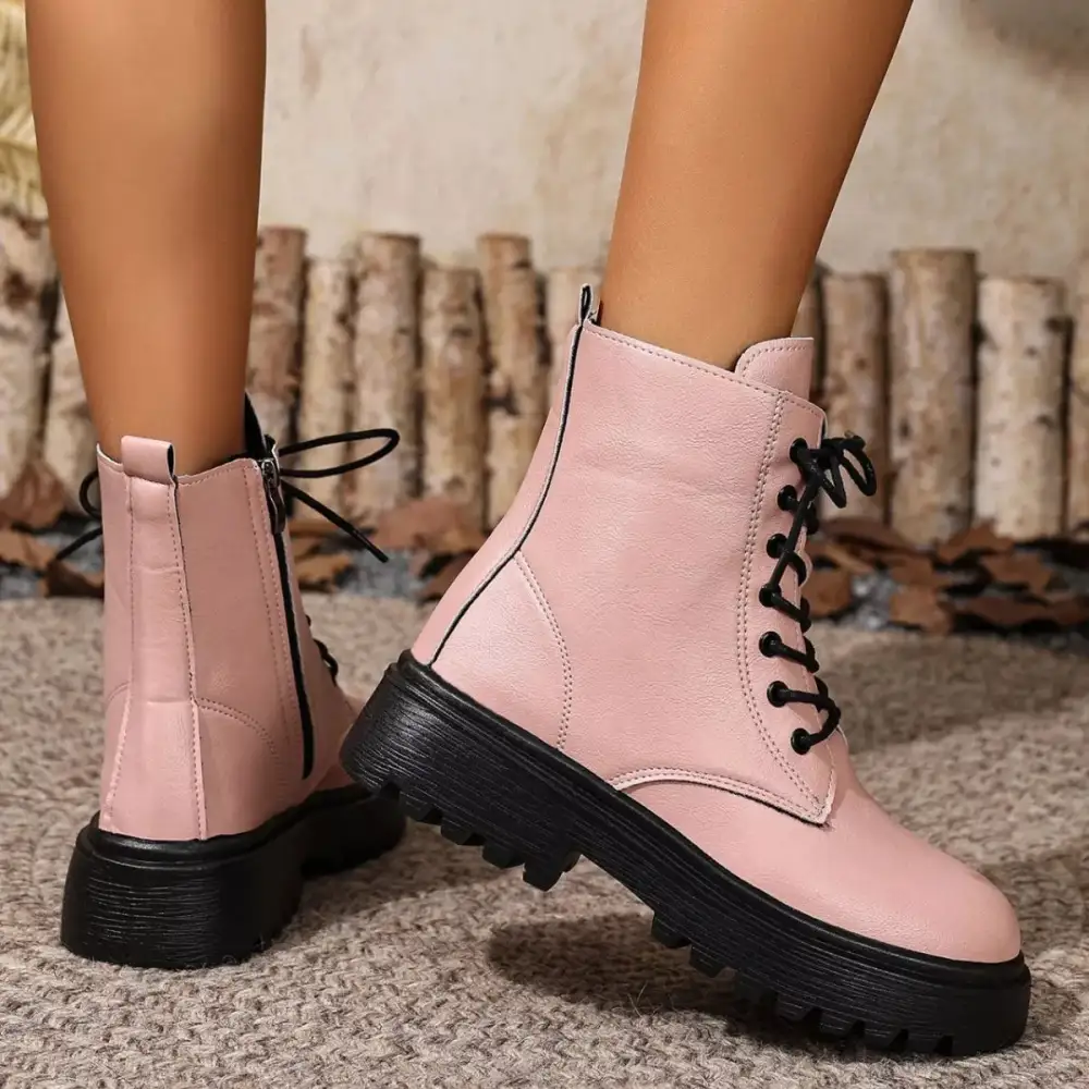 Lace Up Ankle Combat Boots