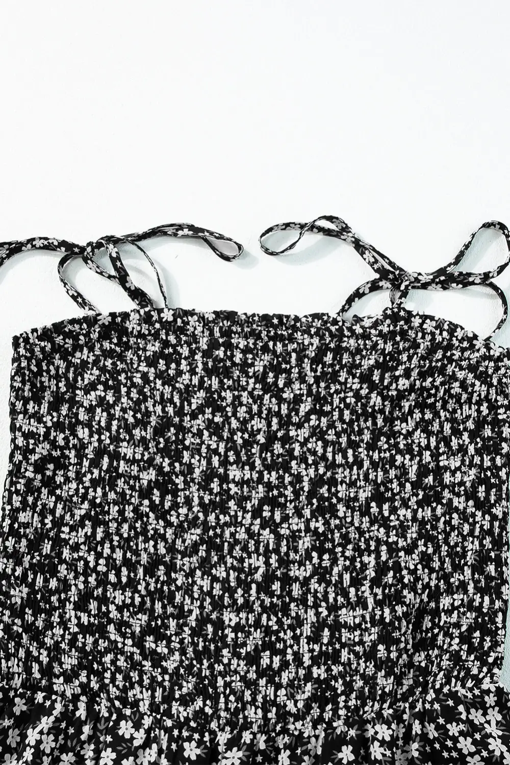 Thin Straps Smocked Bodice Wide Leg Accessory